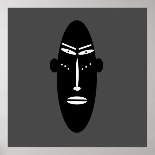 抽象芸術黒モダン面 ポスター (正面)