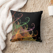 抽象芸術黒数々の色フラクタル枕 クッション (ブランケット)