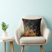 抽象芸術黒数々の色フラクタル枕 クッション (椅子)