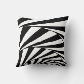 抽象芸術黒渦巻き波と白渦巻き波 クッション (裏面)