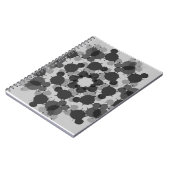 抽象芸術黒灰色の花デザイン ノートブック (左側)