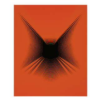 抽象芸術黒猫ポスター ポスター