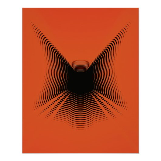 抽象芸術黒猫ポスター ポスター (正面)