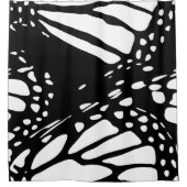 抽象芸術黒蝶と白蝶の昆虫翼 シャワーカーテン (正面)