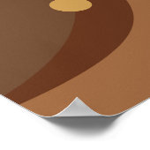 抽象芸術黒褐色の干潮 ポスター (角)