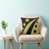 抽象芸術黒黄金の波 クッション (椅子)