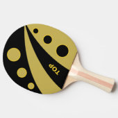 抽象芸術黒黄金の波 卓球ラケット (横)