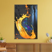 抽象芸術黒 キャンバスプリント (インサイチュ (リビング))