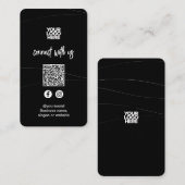 抽象芸術黒 |ソーシャルメディアQRコード 名刺 (正面/裏面)