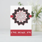 抽象芸術黒、白、赤ポインセチア 招待状 (スタンド正面)