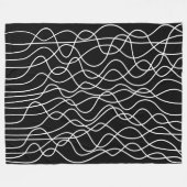 抽象芸術010517 – 黒の上に白 フリースブランケット (正面(横))