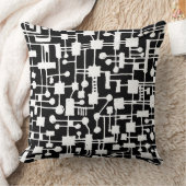 抽象芸術020517 – 黒に白 クッション (ブランケット)