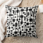 抽象芸術020517 – 黒（白） クッション (ブランケット)