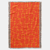 抽象芸術041113 – オレンジ色の赤 スローブランケット (正面縦)