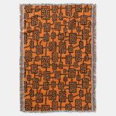 抽象芸術041113 – オレンジ色の黒 スローブランケット (正面縦)