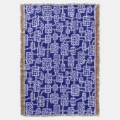 抽象芸術041113 – パウダーブルー深い海軍 スローブランケット (正面縦)