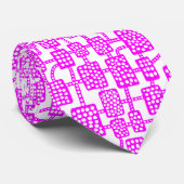 抽象芸術041113 – マゼンタ(白色) ネクタイ (ロール)