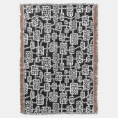 抽象芸術041113 – 白（黒） スローブランケット (正面縦)