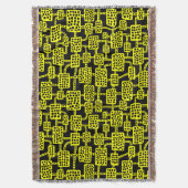 抽象芸術041113 – 黄色（黒） スローブランケット (正面縦)