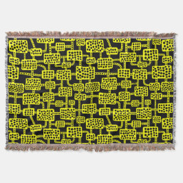 抽象芸術041113 – 黄色（黒） スローブランケット
