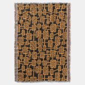 抽象芸術041113 – 黒のオレンジ色 スローブランケット (正面縦)