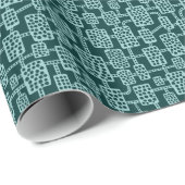 抽象芸術041113 - Lt Blue Green on Dark Moss Green ラッピングペーパー (ロールコーナー)