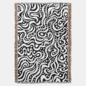 抽象芸術041211 – 白(黒) スローブランケット (正面縦)