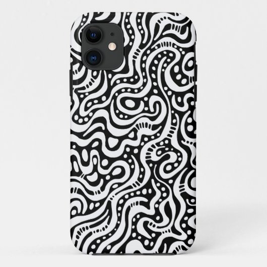 抽象芸術041211 – 白(黒) Case-Mate iPhoneケース (裏面)