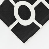 抽象芸術070517 – 黒の上に白 フリースブランケット (角)