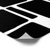 抽象芸術090112 – 白(黒) ポスター (角)