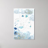 抽象芸術1行3顔アートとアイスティーズ キャンバスプリント (正面)