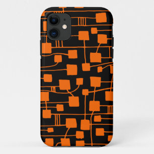 抽象芸術111211 – オレンジ(黒) iPhone 11 ケース