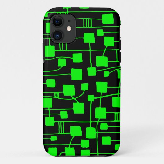 抽象芸術111211 – 緑(黒) Case-Mate iPhoneケース (裏面)