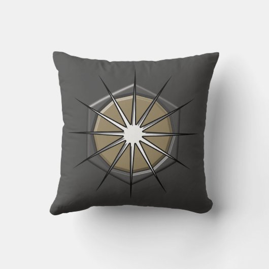 抽象芸術12点星、3D内部形状 クッション (裏面)