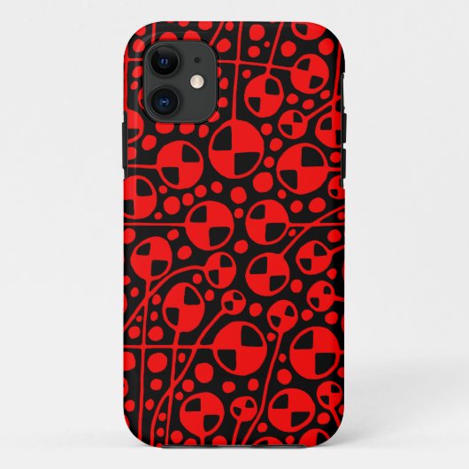 抽象芸術130112 v5 Red on Black Case-Mate iPhoneケース (裏面)