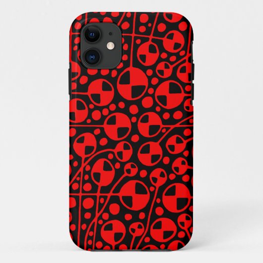 抽象芸術130112 v5 Red on Black Case-Mate iPhoneケース (裏面)