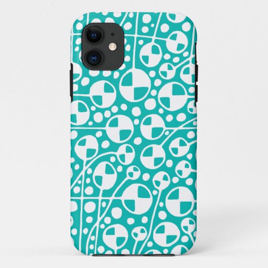 抽象芸術130112 v5 White on Aqua Case-Mate iPhoneケース (裏面)