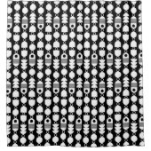 抽象芸術140823 – 黒の上に白 シャワーカーテン (正面)