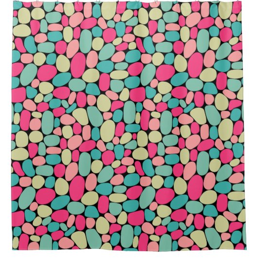 抽象芸術160417 – 黒の色 シャワーカーテン (正面)