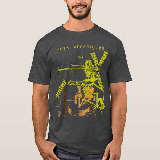 抽象芸術19世紀メカニカルフランスの版木、銅版、版画 Tシャツ (正面)