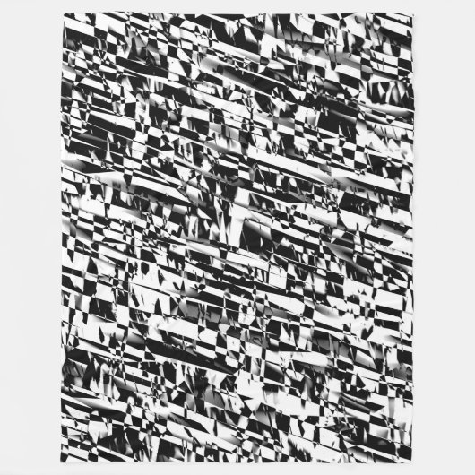 抽象芸術190819 - 011 – 白黒 フリースブランケット (正面)