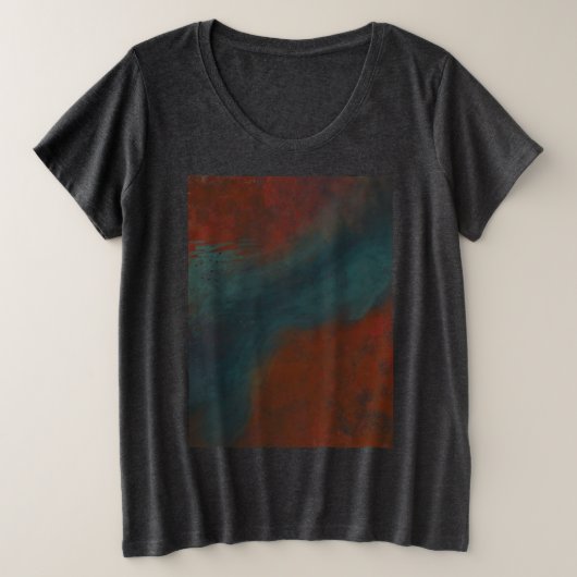 抽象芸術1:赤と青 プラスサイズTシャツ (デザイン正面)