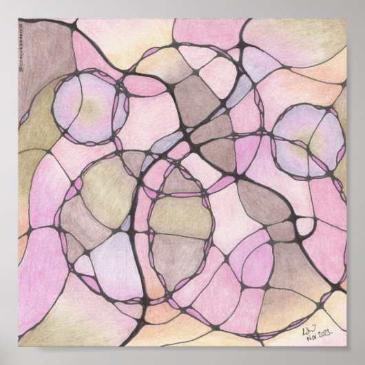 抽象芸術1 doodleプリント8x8in. ポスター (正面)