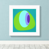 抽象芸術2青（緑） キャンバスプリント (インサイチュ (ウッドフロア))