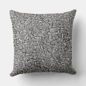 抽象芸術200923 – 黒の上に白 クッション (裏面)