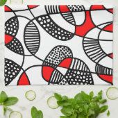 抽象芸術211216 – 赤 キッチンタオル (折り畳み)