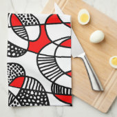 抽象芸術211216 – 赤 キッチンタオル (四つ折り)