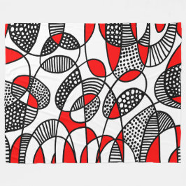 抽象芸術211216 – 赤 フリースブランケット