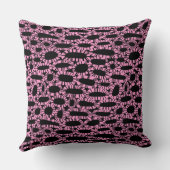 抽象芸術250923 – ブラックのピンク クッション (裏面)
