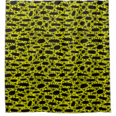 抽象芸術250923 – 黄色（黒） シャワーカーテン (正面)